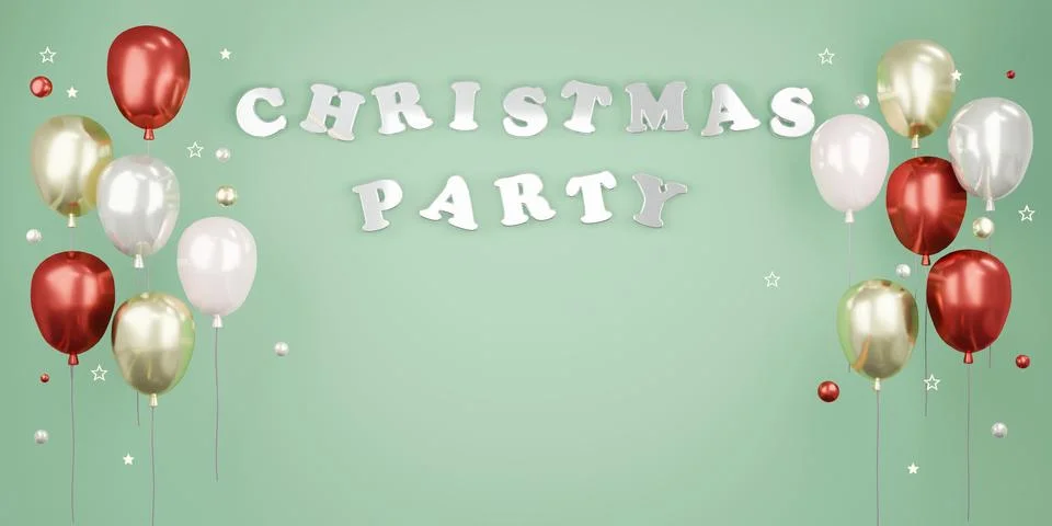 3D rendering concept of Christmas party background. 3D Rendering. 3D illust.. Stock Illustration