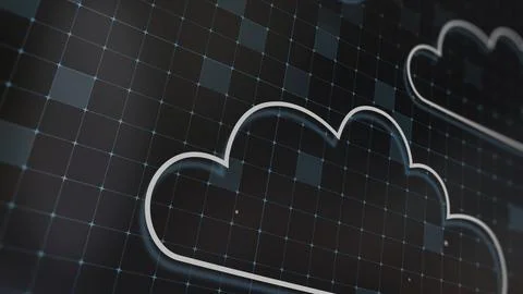 3D rendering the concept of cloud technologies and server data processing Stock Illustration