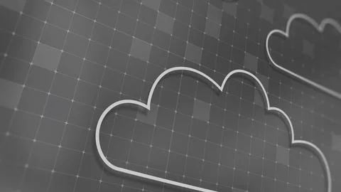 3D rendering the concept of cloud technologies and server data processing Stock Illustration