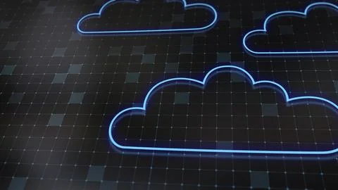 3D rendering the concept of cloud technologies and server data processing Stock Illustration