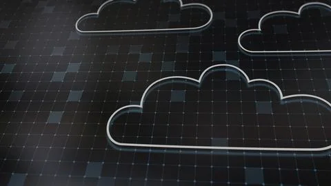 3D rendering the concept of cloud technologies and server data processing Stock Illustration