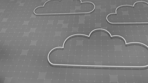 3D rendering the concept of cloud technologies and server data processing Stock Illustration