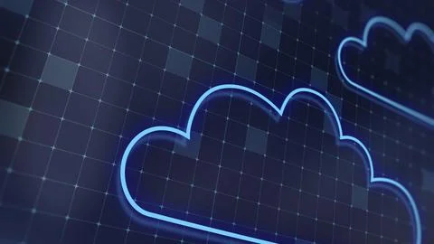 3D rendering the concept of cloud technologies and server data processing 스톡 일러스트