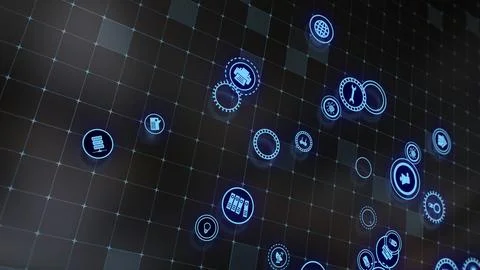 3D rendering the concept of cloud technologies and server data processing Stock Illustration