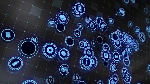 3D rendering the concept of cloud technologies and server data processing Stock Illustration