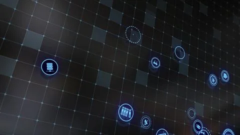 3D rendering the concept of cloud technologies and server data processing Stock Illustration