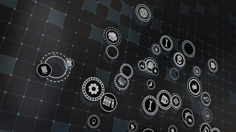 3D rendering the concept of cloud technologies and server data processing Stock Illustration