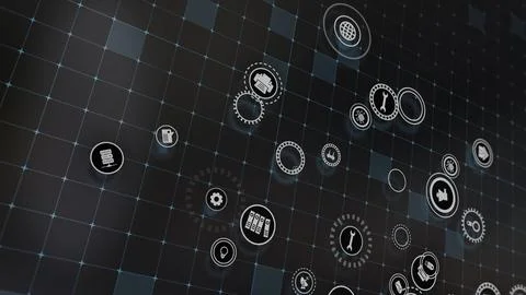 3D rendering the concept of cloud technologies and server data processing Stock Illustration