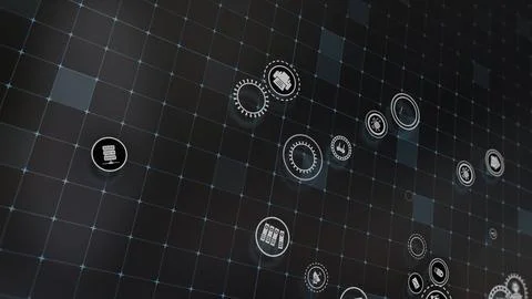 3D rendering the concept of cloud technologies and server data processing Stock Illustration