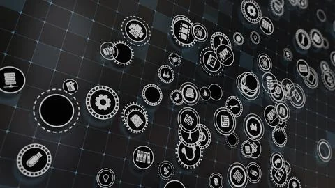 3D rendering the concept of cloud technologies and server data processing 스톡 일러스트