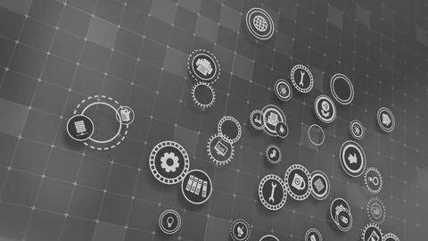 3D rendering the concept of cloud technologies and server data processing Stock Illustration