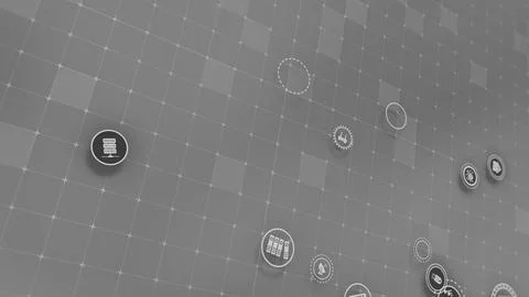 3D rendering the concept of cloud technologies and server data processing 库存插图