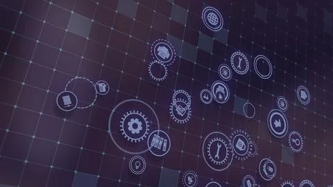 3D rendering the concept of cloud technologies and server data processing Stock Illustration