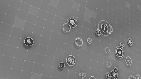 3D rendering the concept of cloud technologies and server data processing Stock Illustration