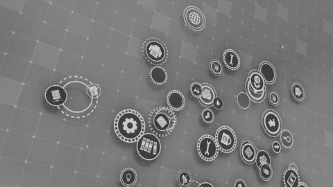 3D rendering the concept of cloud technologies and server data processing Stock Illustration