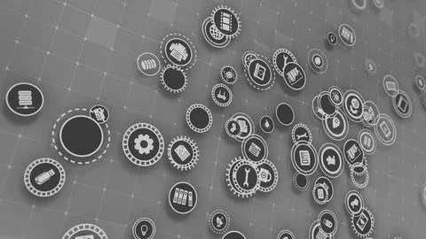 3D rendering the concept of cloud technologies and server data processing Stock Illustration