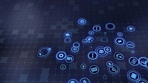 3D rendering the concept of cloud technologies and server data processing 스톡 일러스트