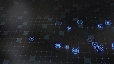 3D rendering the concept of cloud technologies and server data processing Stock Illustration