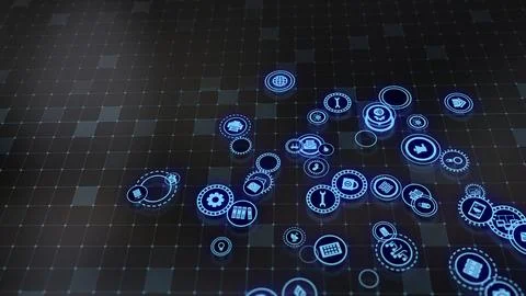 3D rendering the concept of cloud technologies and server data processing Illustrazione stock