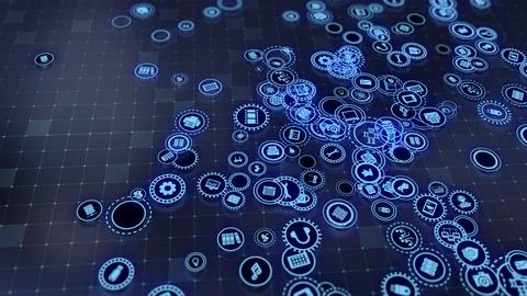 3D rendering the concept of cloud technologies and server data processing Stock Illustration