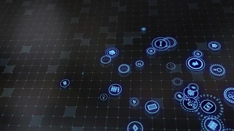 3D rendering the concept of cloud technologies and server data processing Stock Illustration