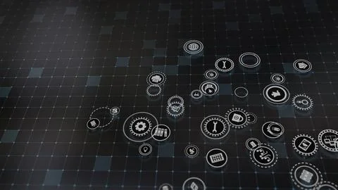 3D rendering the concept of cloud technologies and server data processing Stock Illustration