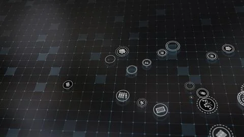 3D rendering the concept of cloud technologies and server data processing Stock Illustration