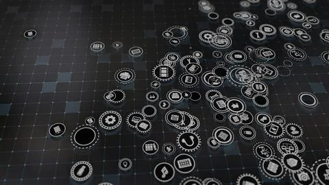 3D rendering the concept of cloud technologies and server data processing Stock Illustration