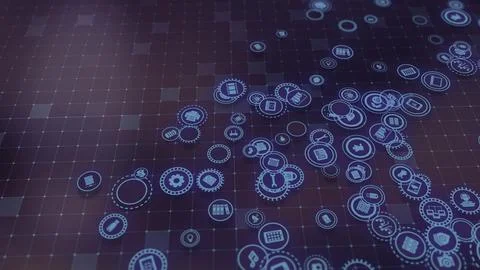 3D rendering the concept of cloud technologies and server data processing Stock Illustration