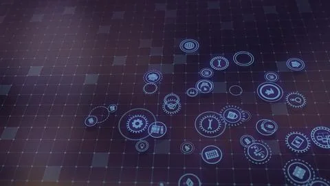 3D rendering the concept of cloud technologies and server data processing Stock Illustration