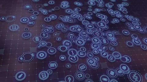 3D rendering the concept of cloud technologies and server data processing Stock Illustration