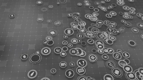 3D rendering the concept of cloud technologies and server data processing Illustrazione stock