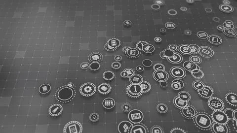 3D rendering the concept of cloud technologies and server data processing Illustrazione stock