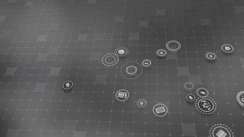 3D rendering the concept of cloud technologies and server data processing Illustrazione stock