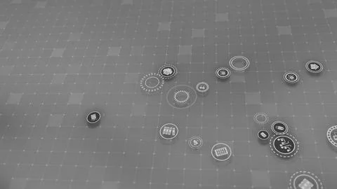 3D rendering the concept of cloud technologies and server data processing Stock Illustration