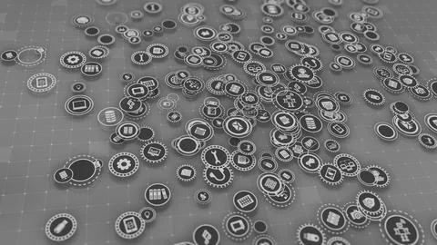 3D rendering the concept of cloud technologies and server data processing Stock Illustration