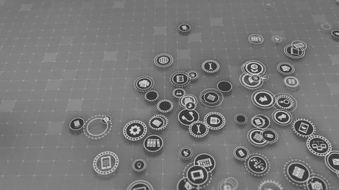 3D rendering the concept of cloud technologies and server data processing Stock Illustration