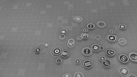 3D rendering the concept of cloud technologies and server data processing Stock Illustration