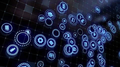 3D rendering the concept of cloud technologies and server data processing Stock Illustration