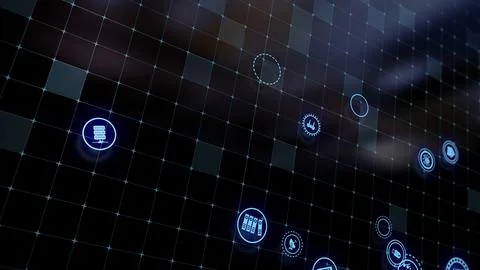 3D rendering the concept of cloud technologies and server data processing Stock Illustration