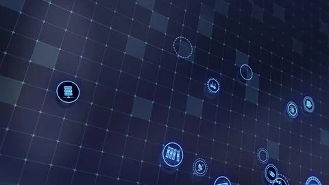 3D rendering the concept of cloud technologies and server data processing Stock Illustration