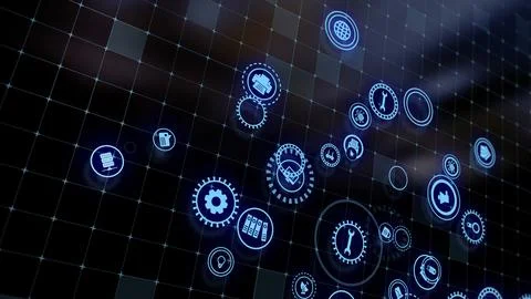 3D rendering the concept of cloud technologies and server data processing Stock Illustration