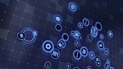 3D rendering the concept of cloud technologies and server data processing Stock Illustration