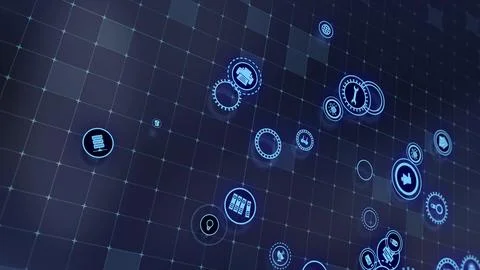 3D rendering the concept of cloud technologies and server data processing Stock Illustration