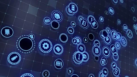 3D rendering the concept of cloud technologies and server data processing Stock Illustration