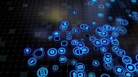 3D rendering the concept of cloud technologies and server data processing Stock Illustration