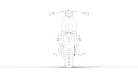 3d rendering of a concept cruising motorcycle isolated in white studio Stock Illustration