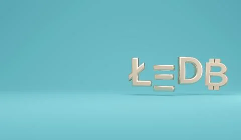 3D Rendering concept of cryptocurrency. Cryptocurrency symbols with space f.. Stock Illustration