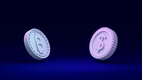 3D Rendering concept of Decentralized finance, cryptocurrency: B as referri.. Stock Illustration