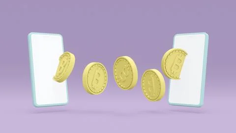 3D Rendering concept of Decentralized finance, cryptocurrency, money transf.. Stock Illustration